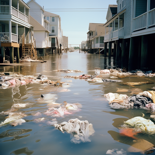 10 flooded buildings on stilts floating garbage global flooding