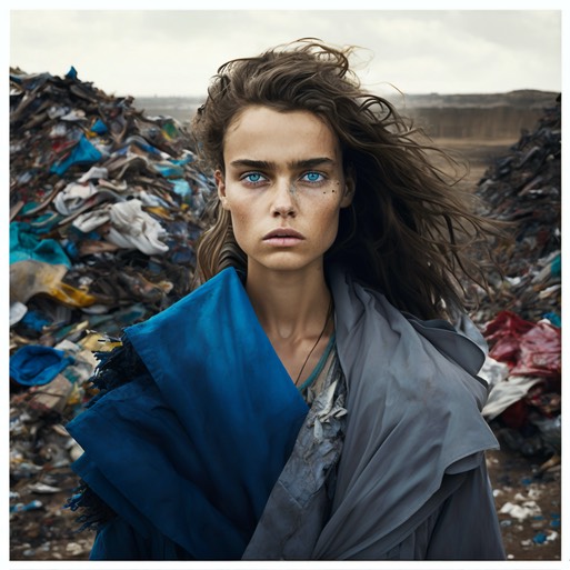 3 My mother in the landfiil with fabric fashion model with brown hair blue eyes brook  917eca90-5c1e-4906-9389-e655449040c3 digital art x4 copy
