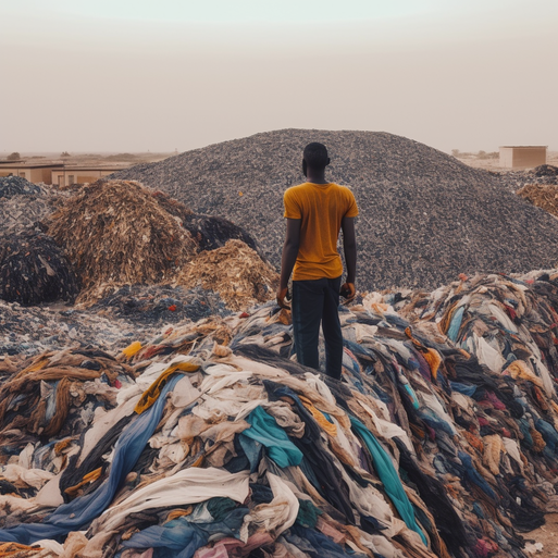 African Man in Landfill 