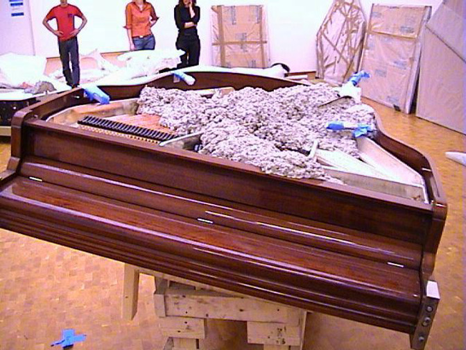 Barney piano concrete
