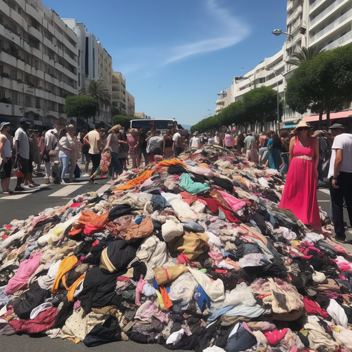 cannes people on street with clothing