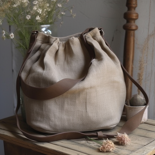 cute linen hand bag 