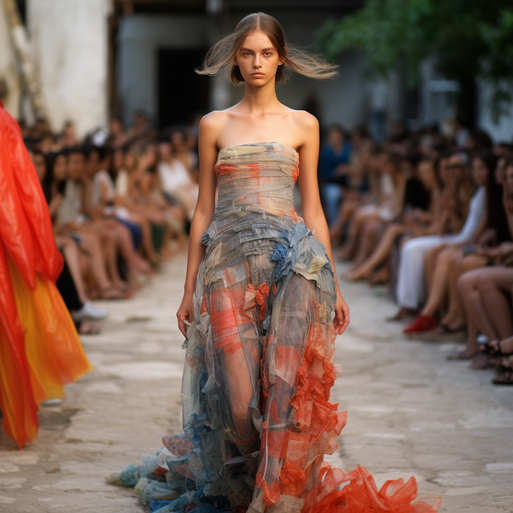 runway dress micro plastic